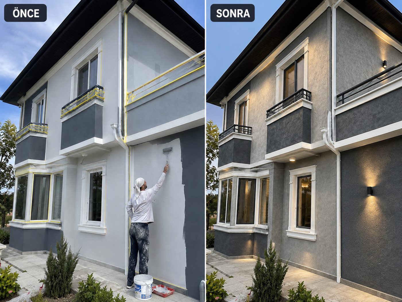 Ayrancılar dış cephe boya öncesi ve sonrası