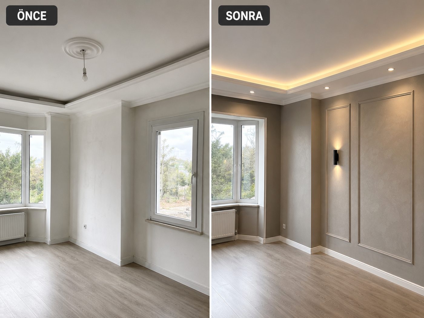 Ayrancılar iç cephe boya öncesi ve sonrası